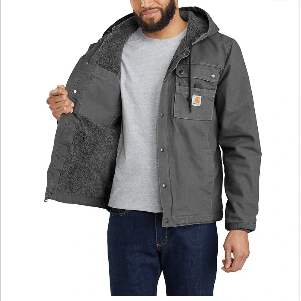 Carhartt MEN'S SHERPA-LINED UTILITY JACKET - RELAXED FIT - WASHED DUCK - Picture 3 of 8